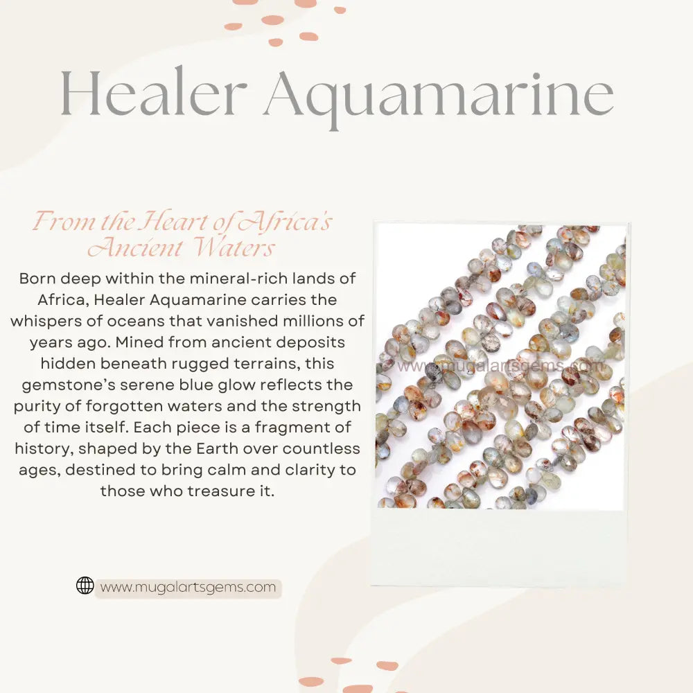 Natural Healer Aquamarine Beads 80.87 Ct Approx. 4.5X7.5 To 13X8 MM Approx. 8 inch Pear Shape Faceted Beads.