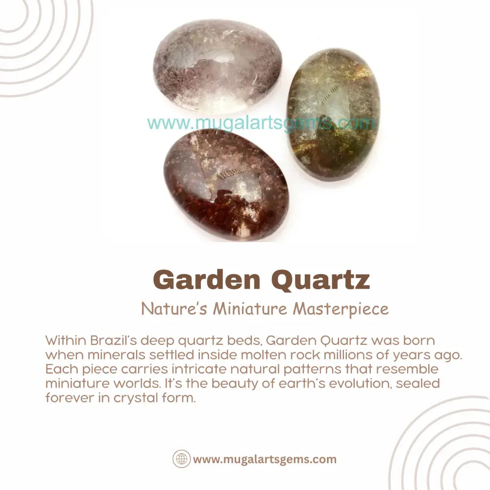 Premium Natural Garden Quartz Oval Cabochon – 3 Piece Lot (13x18mm, 38 Carat Approx.) | Origin: Brazil | Smooth Cabochon