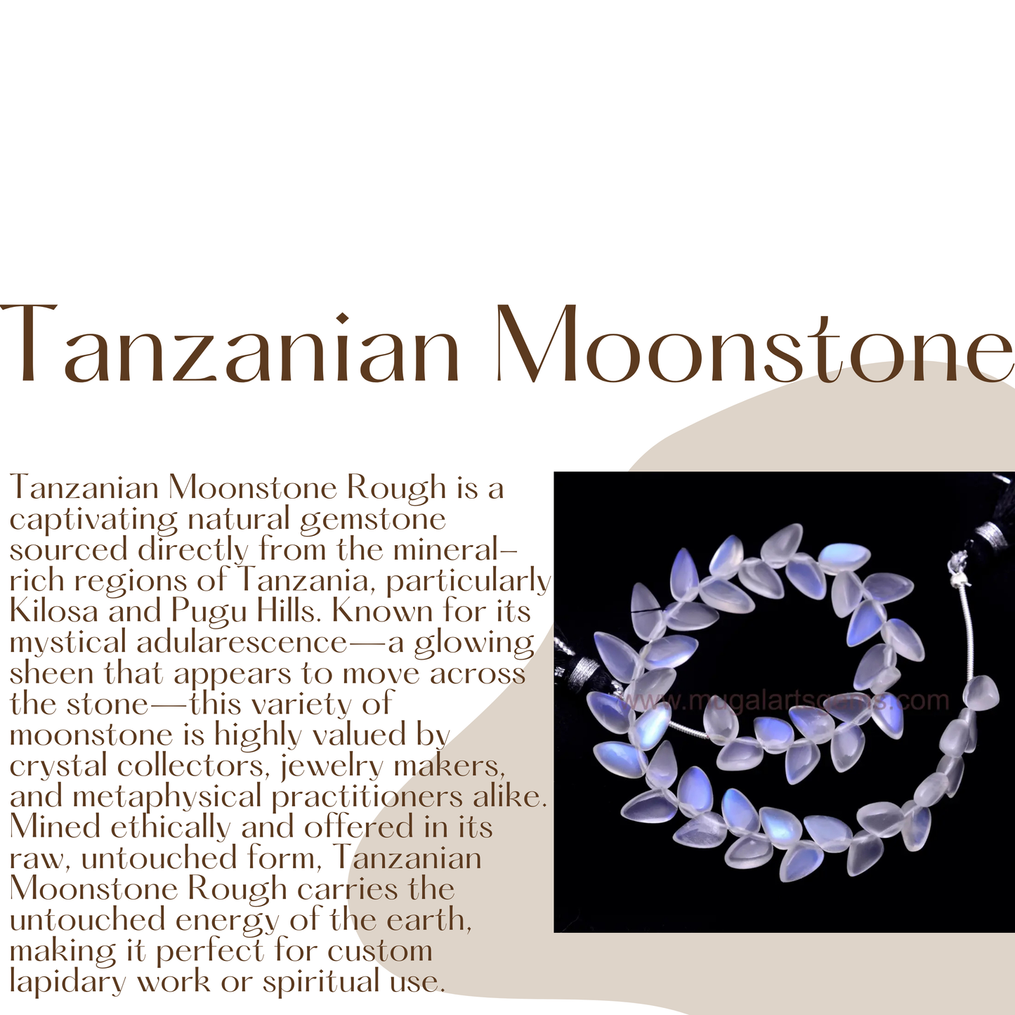 Natural Tanzanian Moonstone fancy pear smooth beads, 33.62 To 50.56 Carat Approx. 4.5x5.5 To 8x13.5 MM Approx. 6-inch strand for elegant jewelry designs.