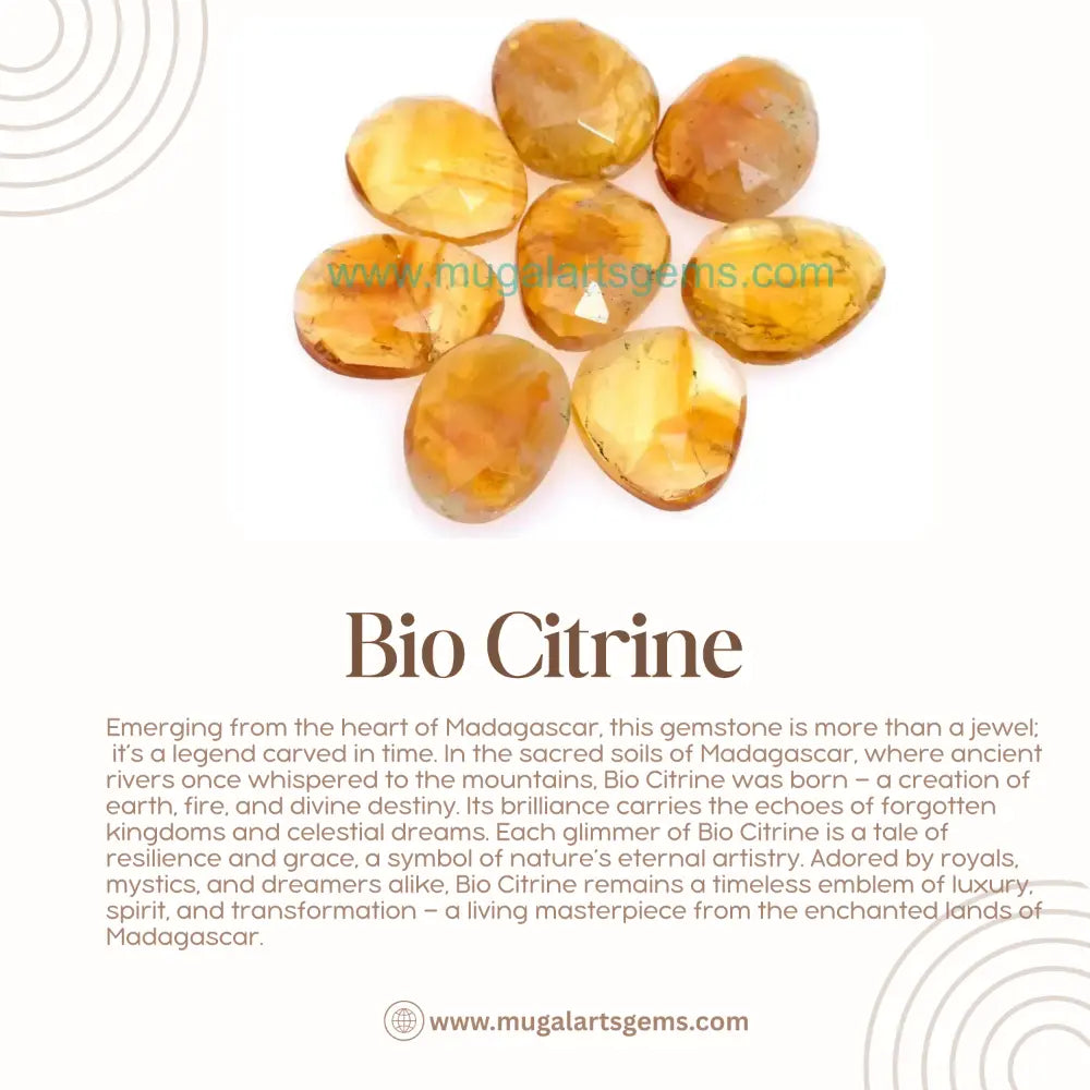 Loose Bio Citrine gemstone 10x12.5mm from Madagascar - polished clarity for custom jewelry