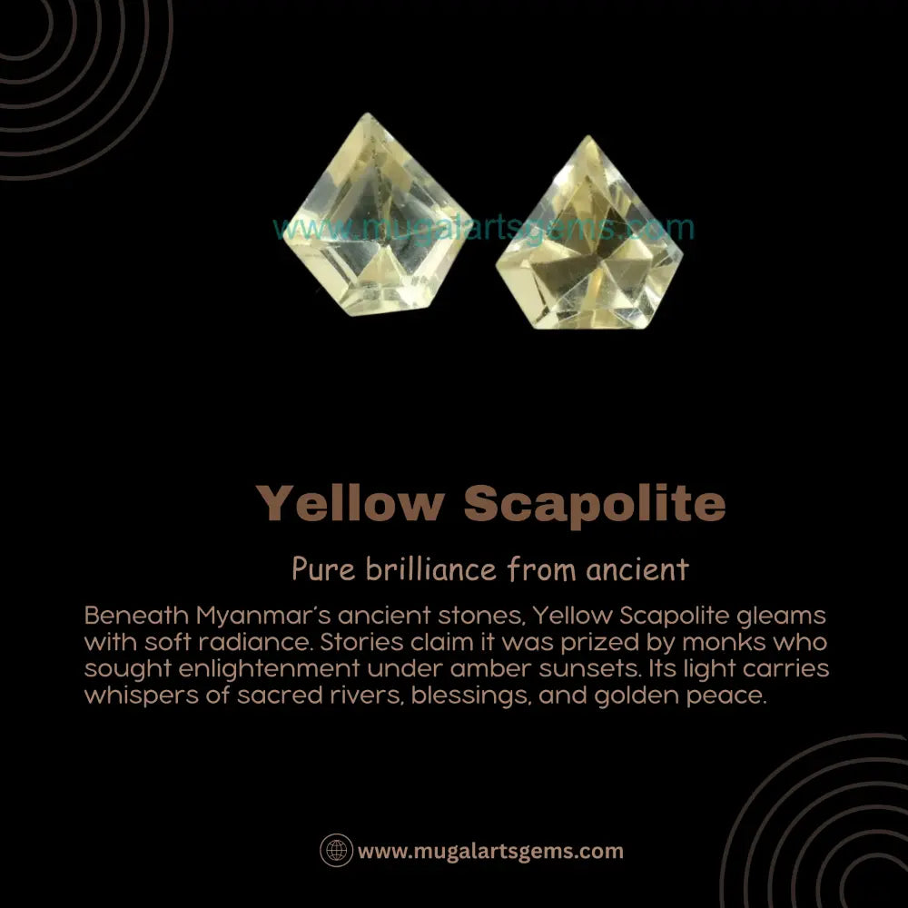Loose Yellow Scapolite gemstone 9.5x10mm from Myanmar - polished clarity for custom jewelry