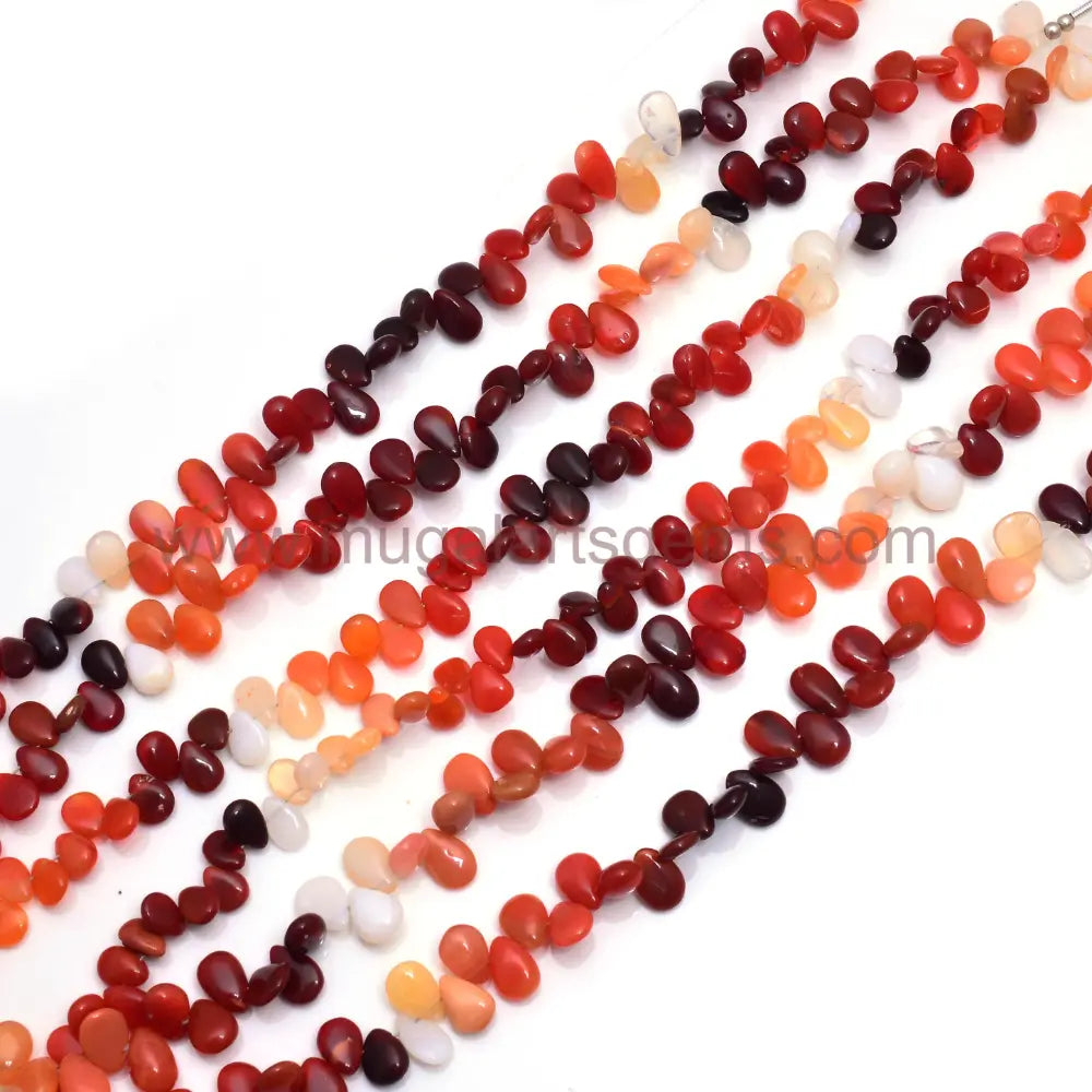 Natural Mexican Opal 56.5 Ct Approx.  5.5x8 to 6.5x12 MM Approx. 8 inch Smooth Pear & Heart Shape Stone Beads.