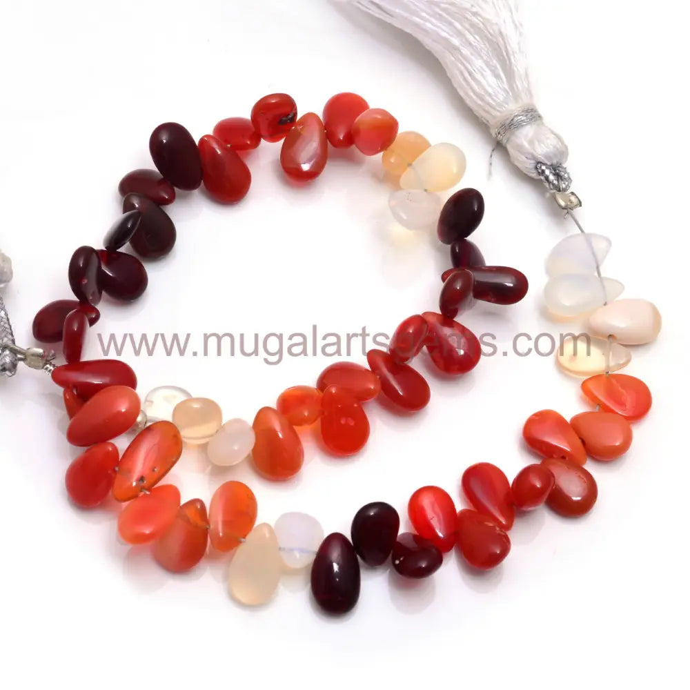 Natural Mexican Opal 56.5 Ct Approx.  5.5x8 to 6.5x12 MM Approx. 8 inch Smooth Pear & Heart Shape Stone Beads.