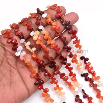 Natural Mexican Opal 56.5 Ct Approx.  5.5x8 to 6.5x12 MM Approx. 8 inch Smooth Pear & Heart Shape Stone Beads.