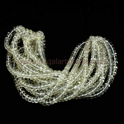 115.8 Ct Approx. Natural Siloni Moonstone Beads Strand | 5.5–7mm Approx. Smooth Rondelle, 16 Inch | Rainbow Glow Gemstone for Jewelry Making