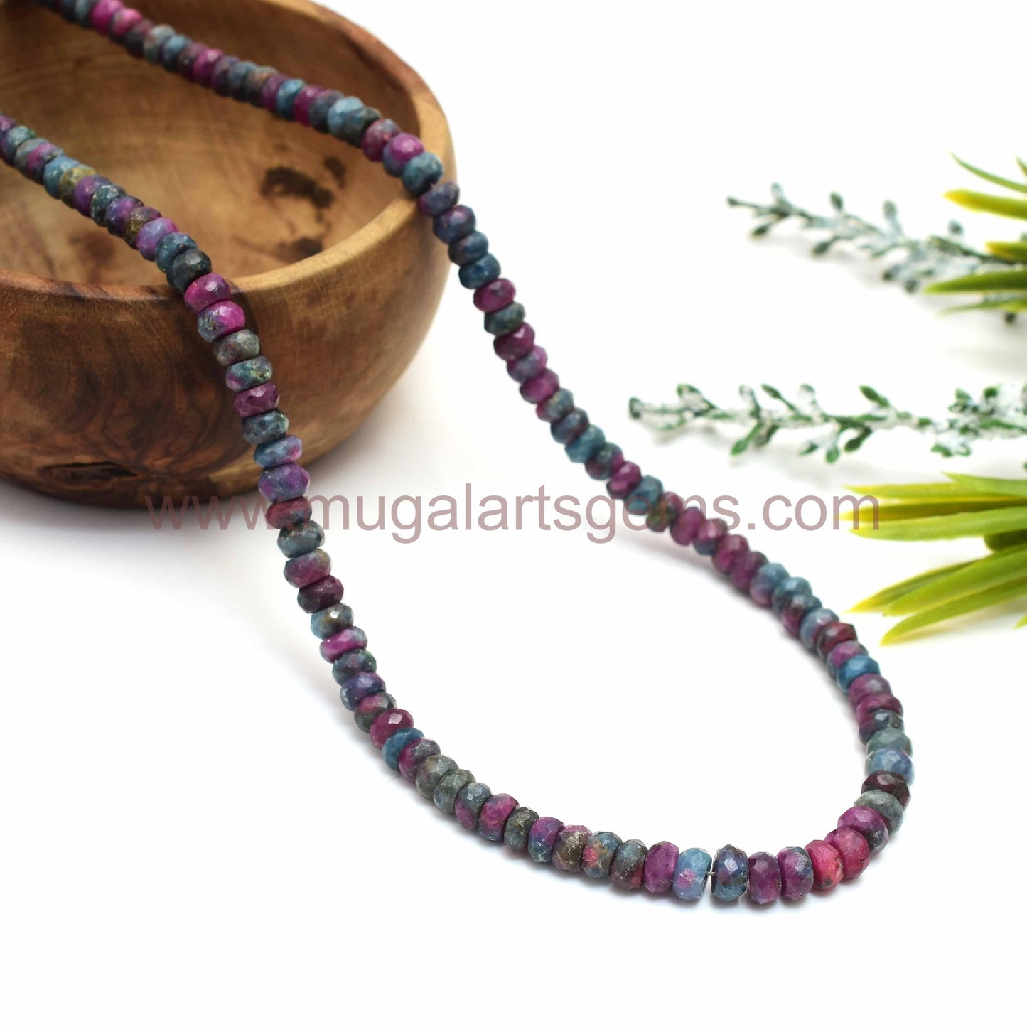Natural Ruby Zoisite Rondelle Beads – 16'' Strand, Faceted, 4x5.5 mm, Approx.. 111.9 Ct Approx. – Vibrant Green and Red Gemstone