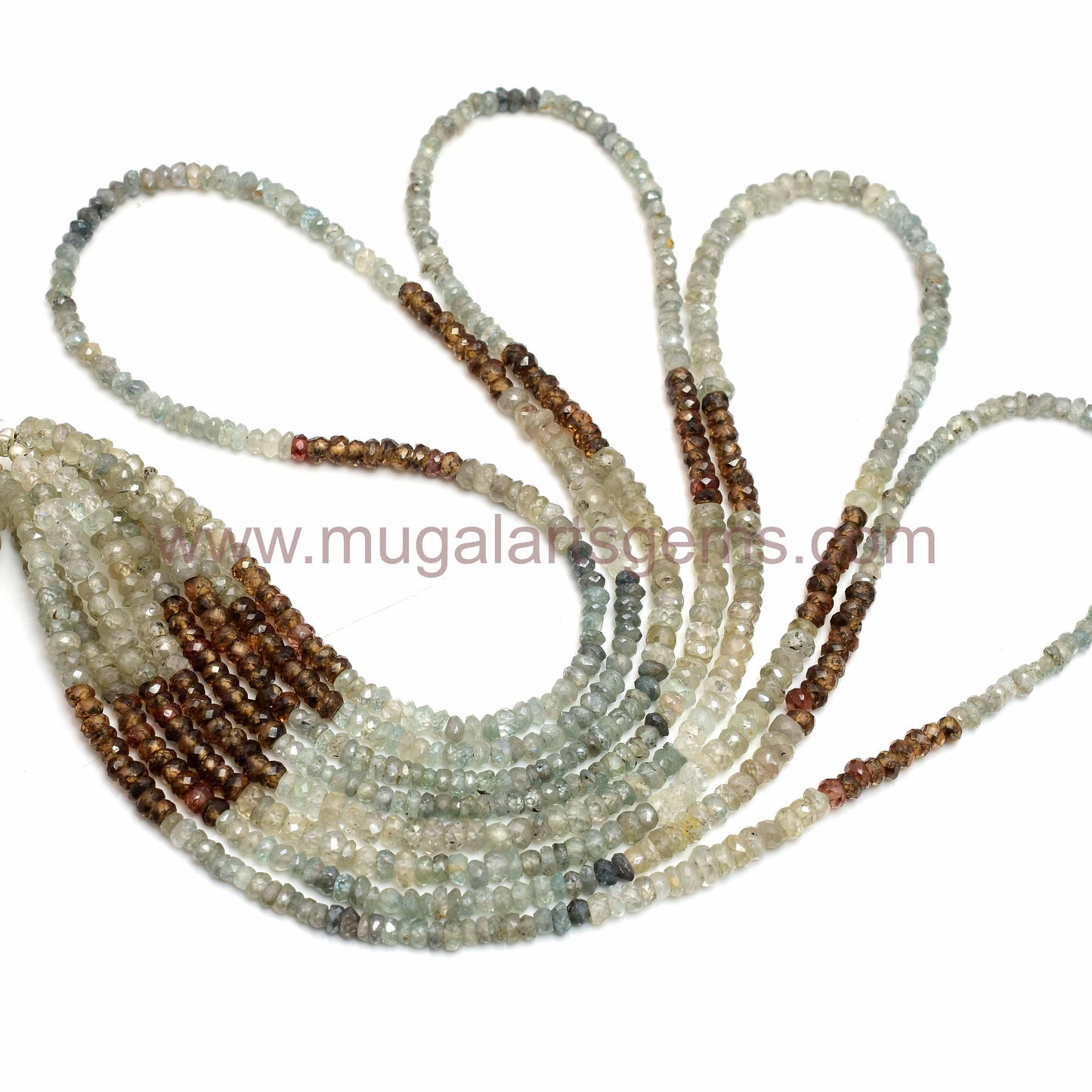 Natural Multi-Color Zircon Beads – 16'' Strand, Faceted Rondelle (3.5x4.5 mm), 78.1 Ct – Sparkling Gemstone for Fine Jewelry