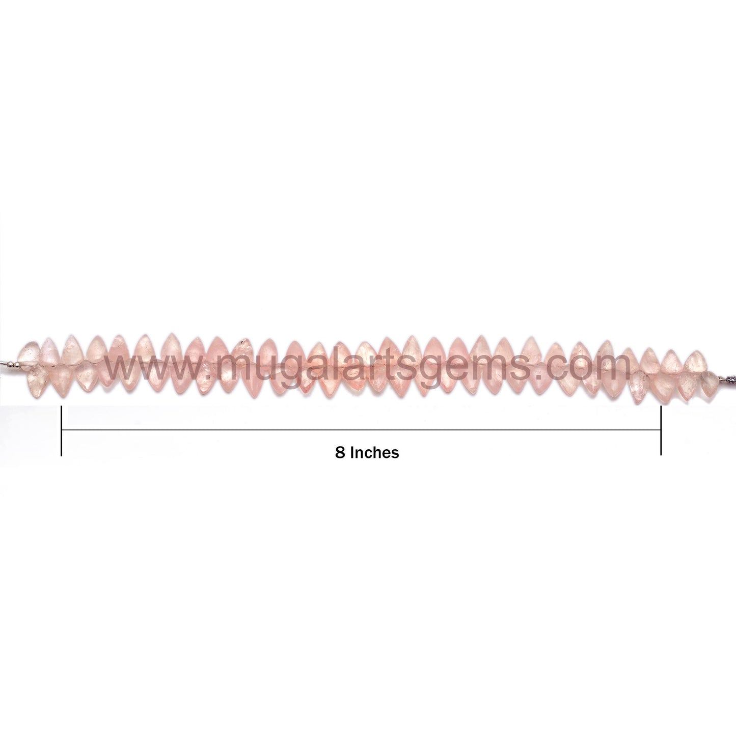 Natural Pink Morganite Beads – 8'' Strand, Smooth Shield Cut (6.5x11 to 7.5x11 mm Approx.), 108.87 Ct Approx. – Soft Pastel Gemstone