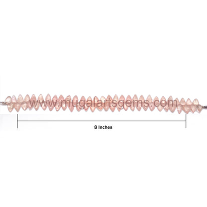 Natural Pink Morganite Beads – 8'' Strand, Smooth Shield Cut (6.5x11 to 7.5x11 mm Approx.), 108.87 Ct Approx. – Soft Pastel Gemstone
