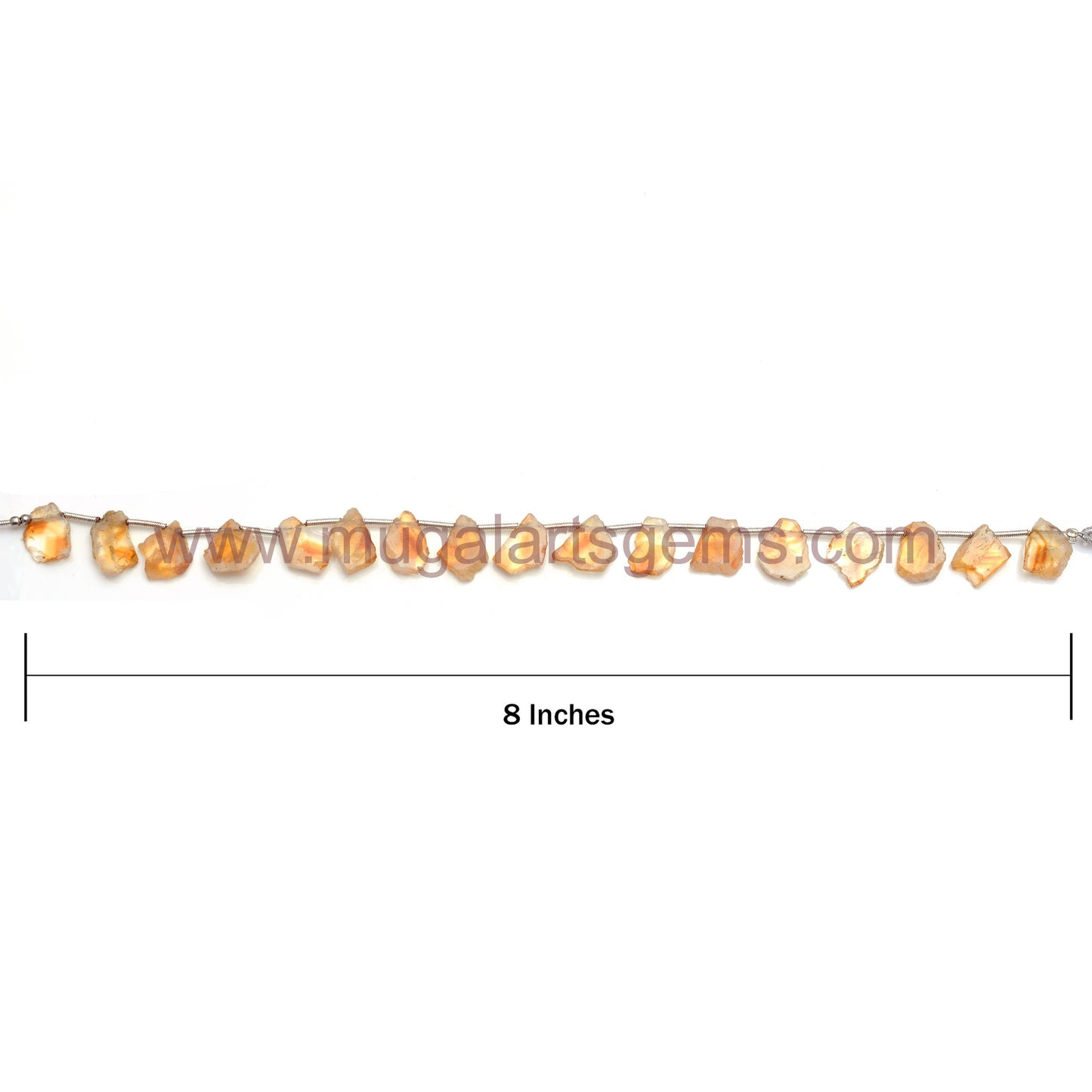 Natural Bio Citrine Beads – 8'' Strand, Smooth Slice Cut (6x9 to 13x18 mm Approx.), Approx.69.46 Ct – Golden Honey Gemstone"