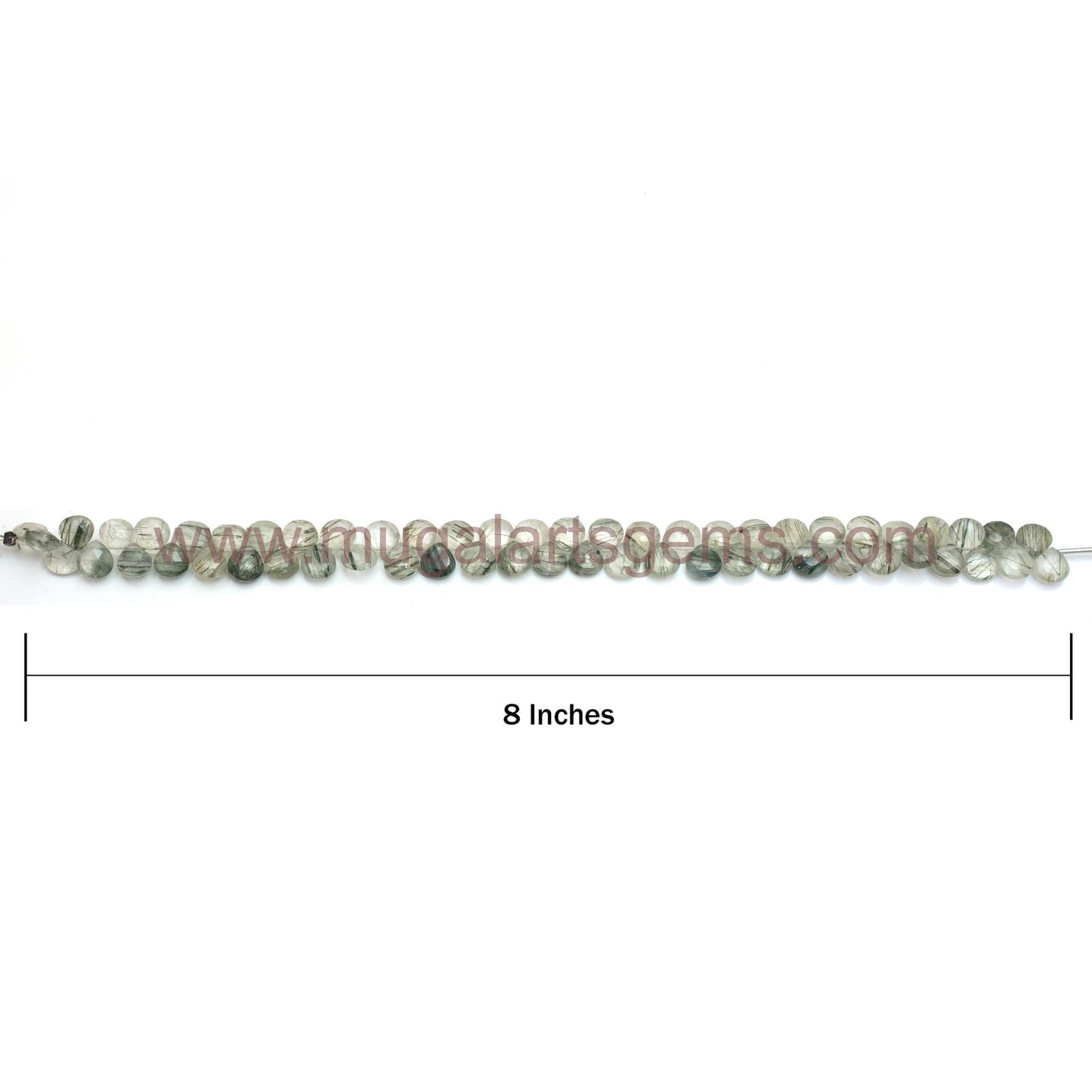 85 Ct Approx., Green Rutile Heart Faceted Beads – 7x7 to 8x8 mm Approx., 8'' Strand Natural Textured Gemstone for Jewelry Making