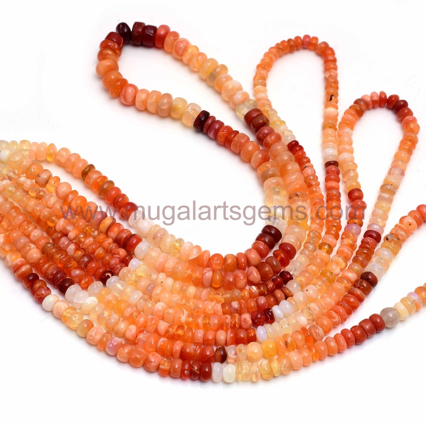 Approx. 72.25 Ct Mexican Opal Round Smooth Beads – 4x7.5 mm Approx., 16'' Strand Natural Fire Opal Gemstone for Jewelry Making" (Copy)
