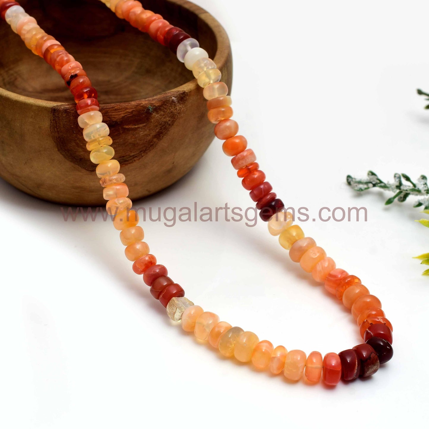 Approx. 72.25 Ct Mexican Opal Round Smooth Beads – 4x7.5 mm Approx., 16'' Strand Natural Fire Opal Gemstone for Jewelry Making" (Copy)