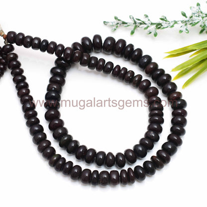 69.66x9 mm Approx. Black Opal Smooth Round Beads – 16-Inch Strand for Jewelry Making