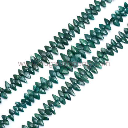 Natural Green Sapphire Gemstone Strand Faceted Shield Shape Stone Good Quality Sapphire is a most Valuable Gemstone For Jewelry Making stone