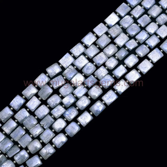 Natural Blue Kyanite Gemstone Beads Wet. 65.26 Ct. Approx. Available Size 7x9 to 8x10 mm Approx. 8 inch Strand  Rectangle Shape Beads