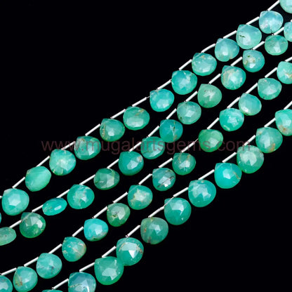 Healing Crystal Natural Chrysoprase weight 73.95 Carat Approx. Available Size-8x8 to 11.5x11.5 MM Approx. 8 inch Heart Green Faceted
