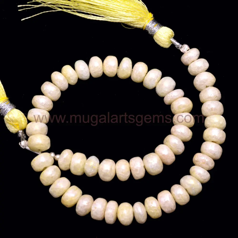 Yellow Color Natural Grapolite 88.8 Carat Approx. 5x5 to 8mm Approx. 8 inch Strand Rondelle Shape Beads