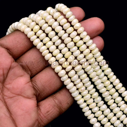 Yellow Color Natural Grapolite 88.8 Carat Approx. 5x5 to 8mm Approx. 8 inch Strand Rondelle Shape Beads