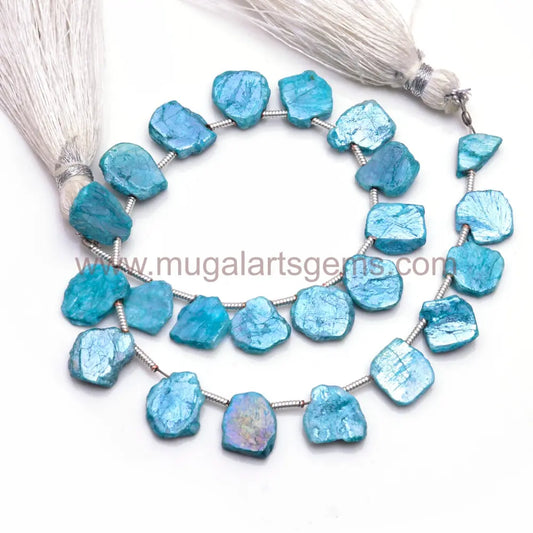 Royal Silverite 50.95 Approx. Size-7x8 to 10.5x12 mm Approx. 8 inch Strand Slice Shape Beads Royal Blue Color Stone