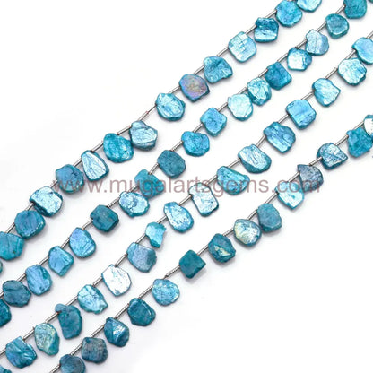 Royal Silverite 50.95 Approx. Size-7x8 to 10.5x12 mm Approx. 8 inch Strand Slice Shape Beads Royal Blue Color Stone