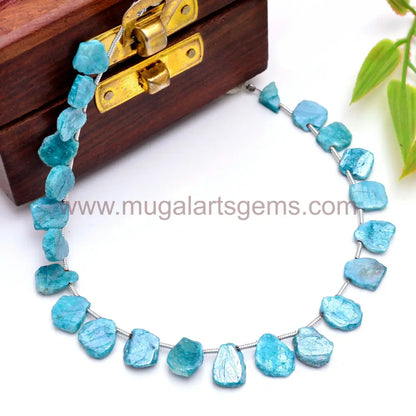 Royal Silverite 50.95 Approx. Size-7x8 to 10.5x12 mm Approx. 8 inch Strand Slice Shape Beads Royal Blue Color Stone