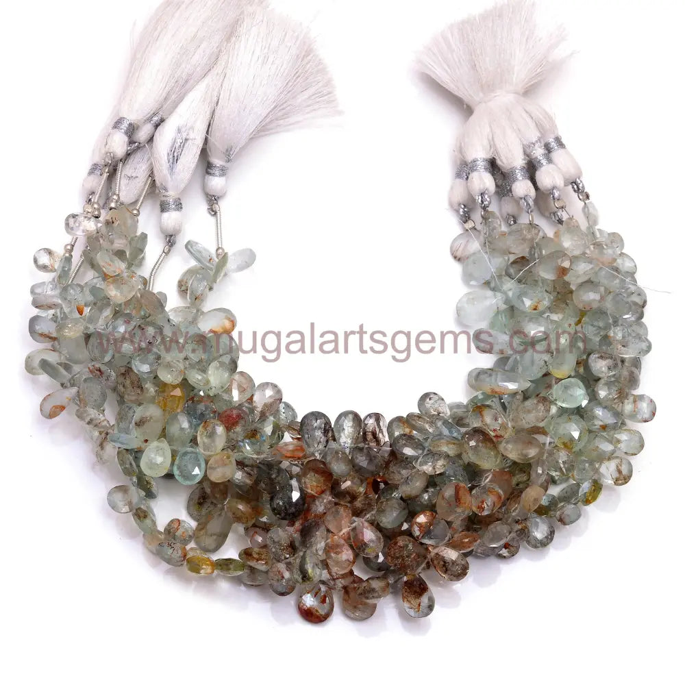 Top Quality Healer Aquamarine Wet. 50.64 Approx. Size-4x7 to 5.5x8 mm Approx. 8 inch Strand Faceted Pear Shape Beads