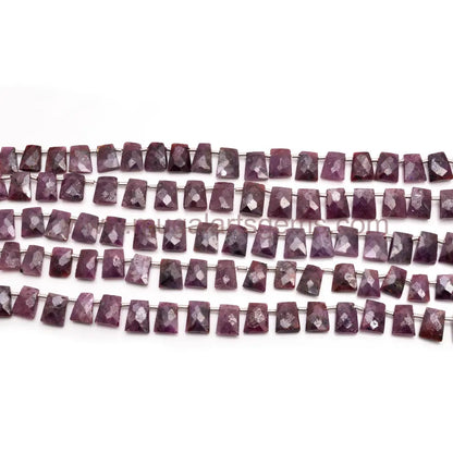 Natural Ruby Faceted Fncy Shaped Size 4.5X5.5 To 7X9 MM Beads Natural Ruby Beads Wholesale Price Beads Making For Jewelry Gift