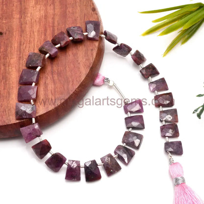Natural Ruby Faceted Fncy Shaped Size 4.5X5.5 To 7X9 MM Beads Natural Ruby Beads Wholesale Price Beads Making For Jewelry Gift