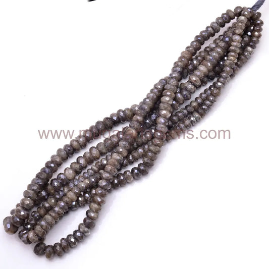 Brown Silverite 233.33 6x9mm 16 inch Rondelle Brown Faceted