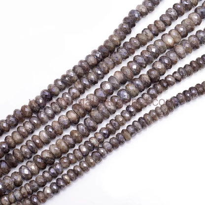 Brown Silverite 233.33 6x9mm 16 inch Rondelle Brown Faceted