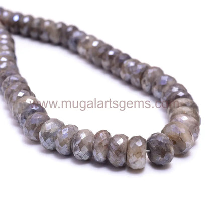Brown Silverite 233.33 6x9mm 16 inch Rondelle Brown Faceted