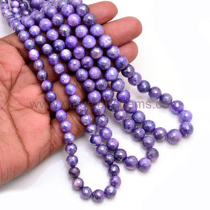 Premium Purple Moonstone Beads – 200 Ct | 7x11 mm | 16 Inch | Faceted Round | Natural Beauty in Every Bead