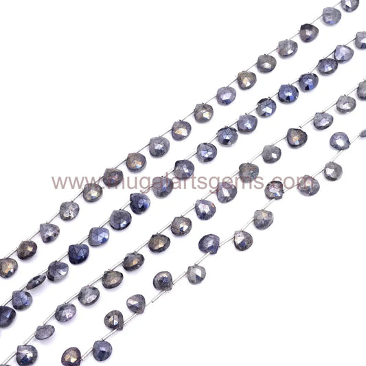 Natural Silverite Beads 69.63 CT Approx. 6x6 to 10x10 mm Approx. 8 inch Heart Shape Golden Color Faceted Beads