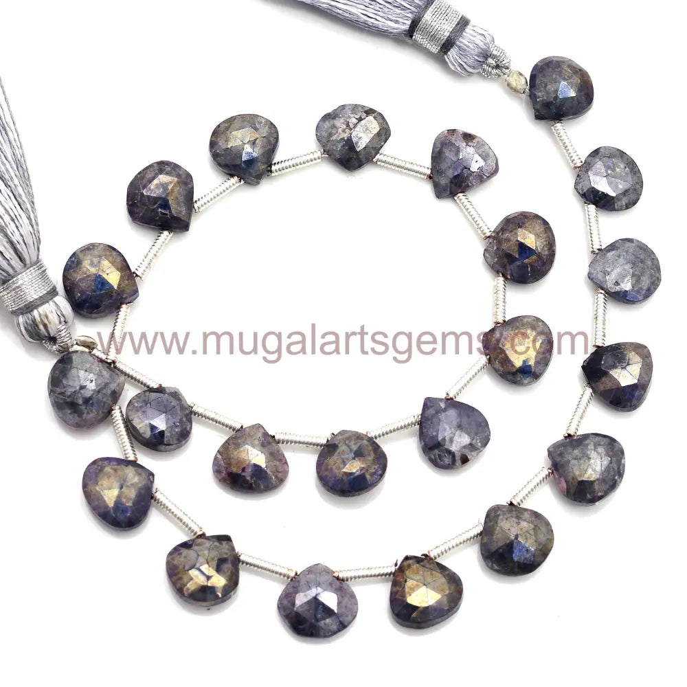 Natural Silverite Beads 69.63 CT Approx. 6x6 to 10x10 mm Approx. 8 inch Heart Shape Golden Color Faceted Beads