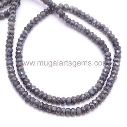 Natural Silverite Beads 69.54 Ct Approx.3-5.5 mm Approx. 16 inch Rondelle Shape Gray Color Faceted Beads.
