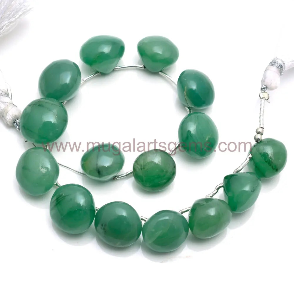 Natural Green Quartz Beads 153 Ct Approx. 9x10.5 to 12x14 mm Approx. 8 inch Onion Shape Brown Color Smooth Beads.