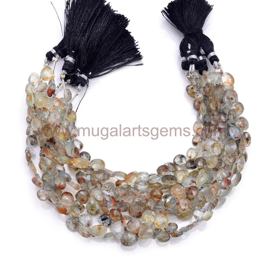 Natural Healer Aquamarine Beads 96.37 Ct Approx. 6x6 to 10x11 mm Approx. 8 inch Heart Shape Faceted Beads.