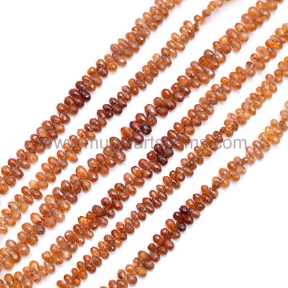 Natural Brown Zircon Beads 102 TO 104.5 Ct Approx. 3.5x5.5mm-4.5x7mm Approx. 8 inch Drops Shape Faceted Beads.