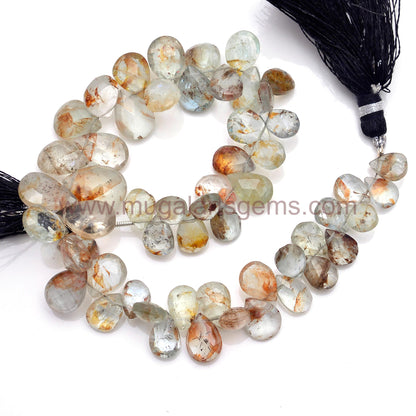 Natural Healer Aquamarine Beads 80.87 Ct Approx. 4.5x7.5 to 13x8 mm Approx. 8 inch Pear Shape  Faceted Beads.