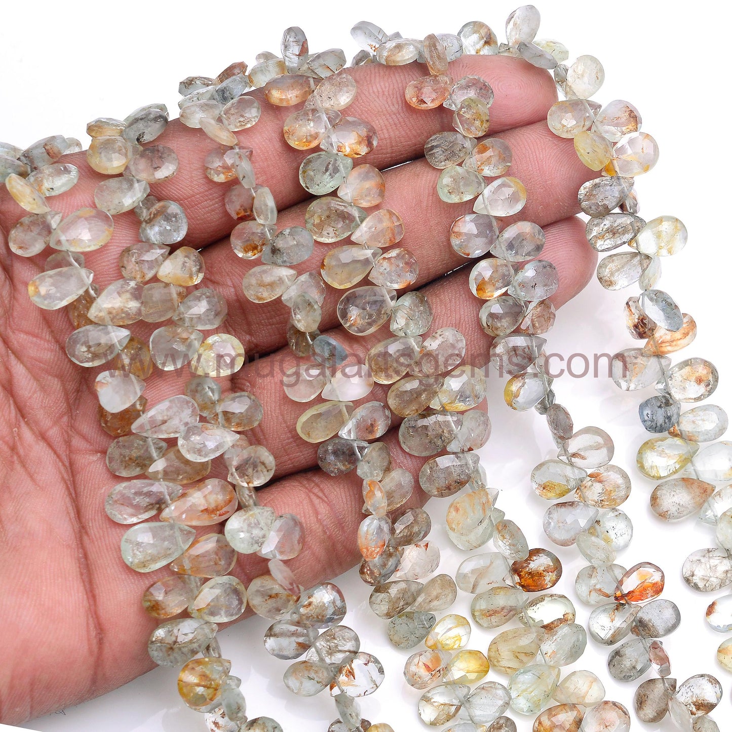 Natural Healer Aquamarine Beads 80.87 Ct Approx. 4.5x7.5 to 13x8 mm Approx. 8 inch Pear Shape  Faceted Beads.