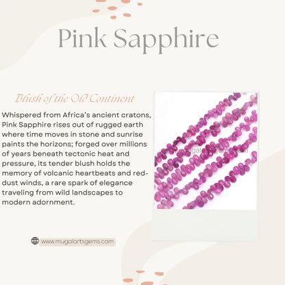 Natural Pink Sapphire Beads 111.61 Carat Approx. 5X7 To 6X9 MM Approx. 8 inch Pear Shape Pink Color Faceted Beads.