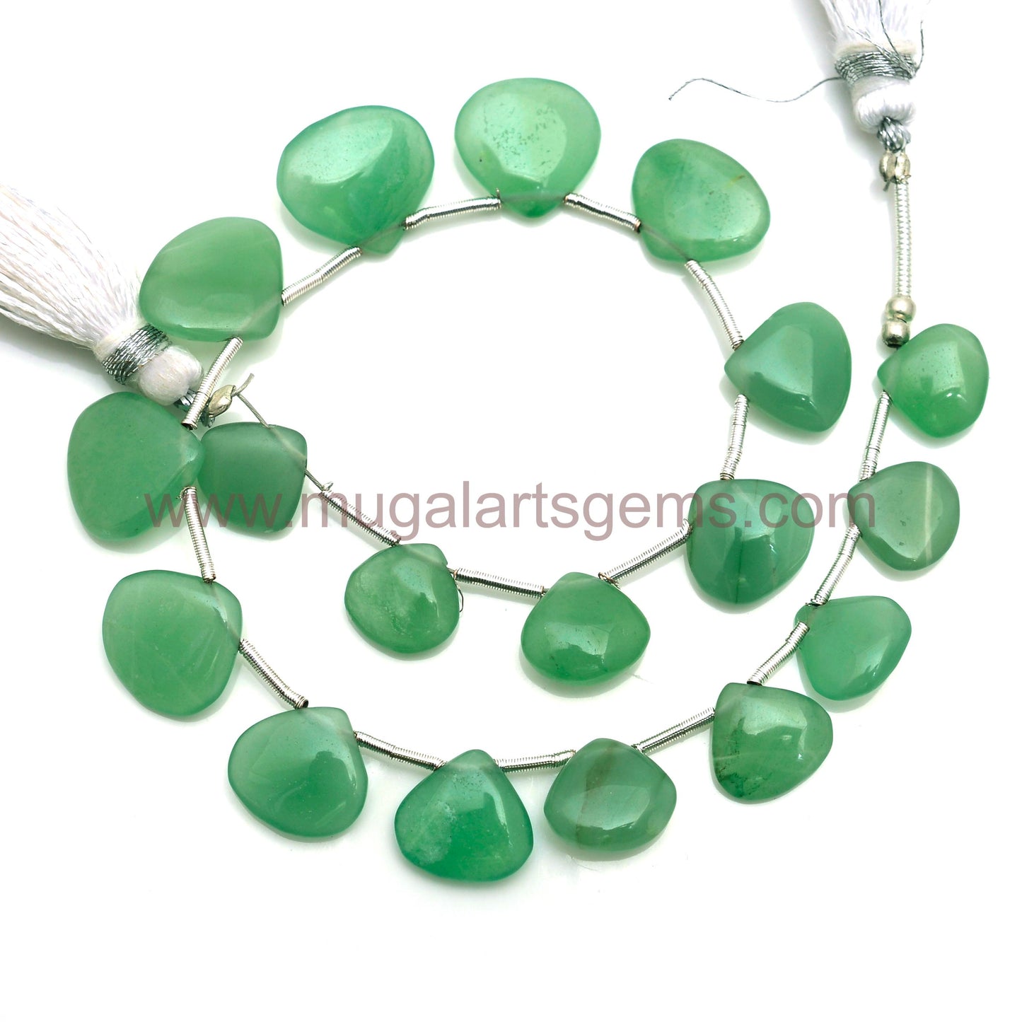 Natural Green Quartz Beads 40 CT Approx. 6.5x7 to 10.5x13 mm Approx. 8 inch Heart Shape Green Color Smooth Beads.
