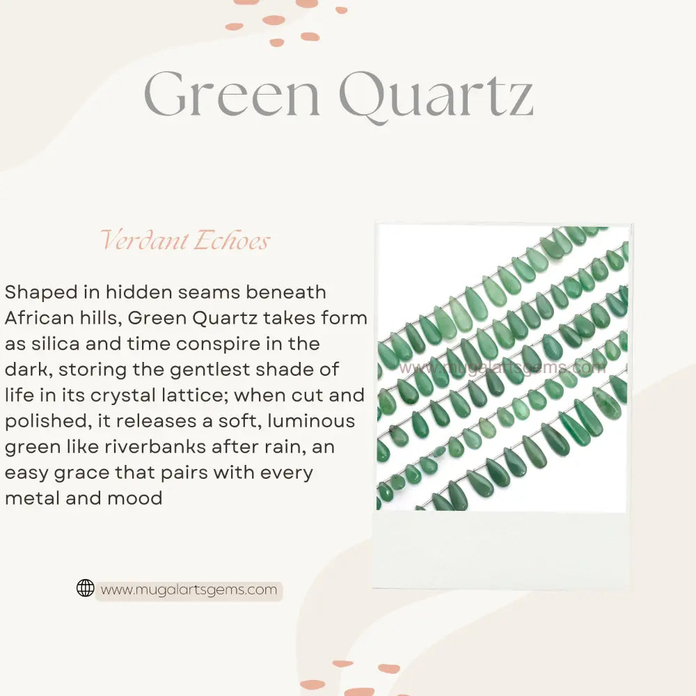 Natural Green Quartz Beads 57.4 to 176 Carat Approx. 5.5X9 To 12X38 MM Approx. 8 inch Pear Shape Green Color Smooth Beads.