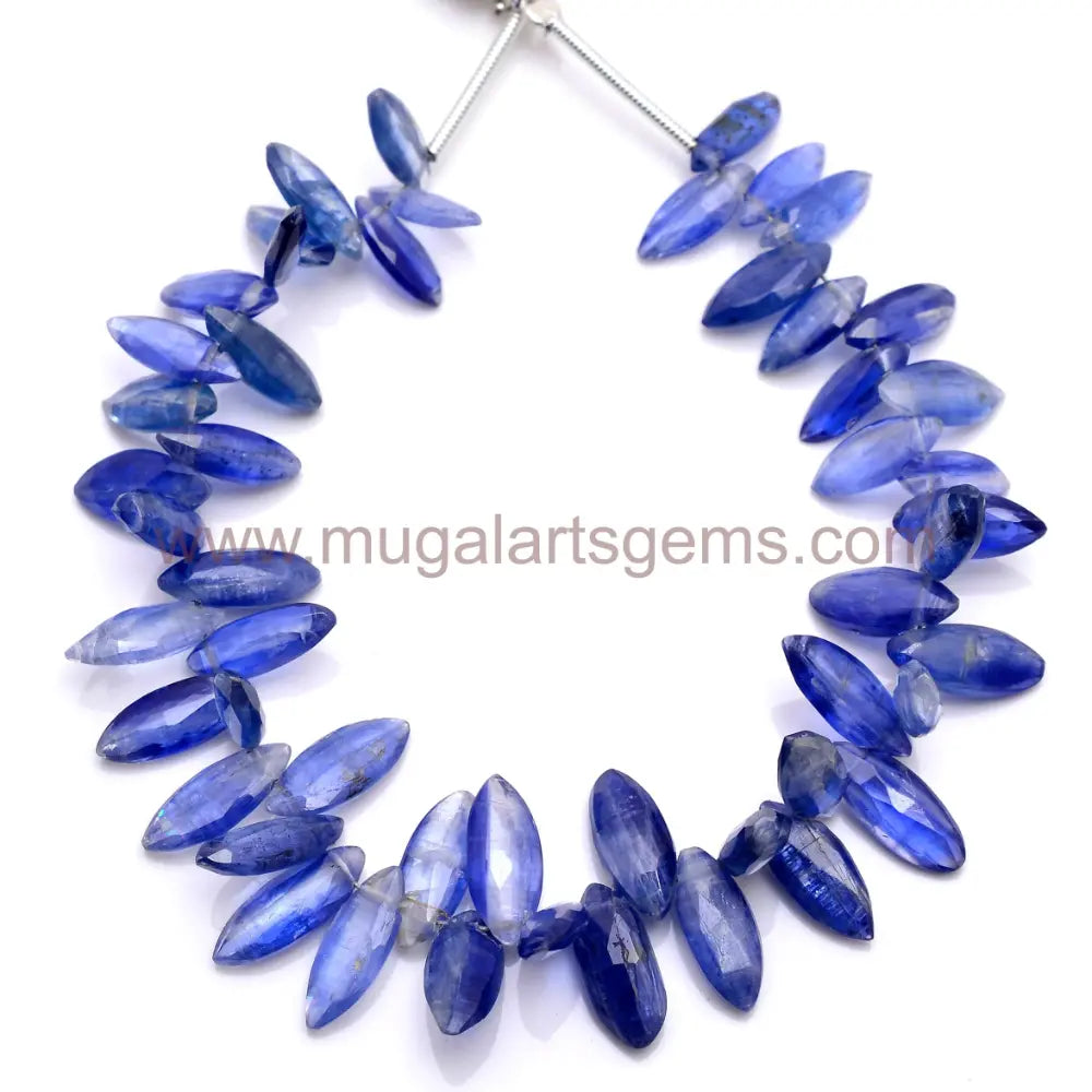 Natural Blue Kyanite Beads From Nepal 3.5x6.5mm-5x12mm Approx. 33.28 to 45.22 Ct Approx. 8 inch Marquise Shape Blue Color Faceted Beads.