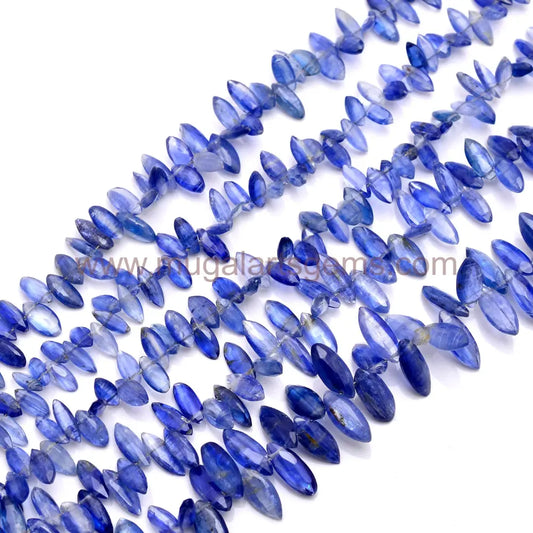 Natural Blue Kyanite Beads From Nepal 3.5x6.5mm-5x12mm Approx. 33.28 to 45.22 Ct Approx. 8 inch Marquise Shape Blue Color Faceted Beads.