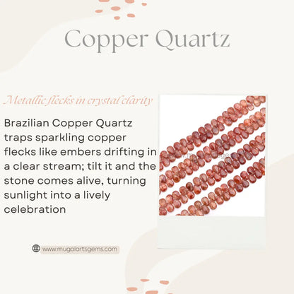 Natural Copper Quartz Beads From Brazil 7X10 mm Approx. 108 Ct Approx. 8 inch Pear Shape Copper Color Smooth Beads