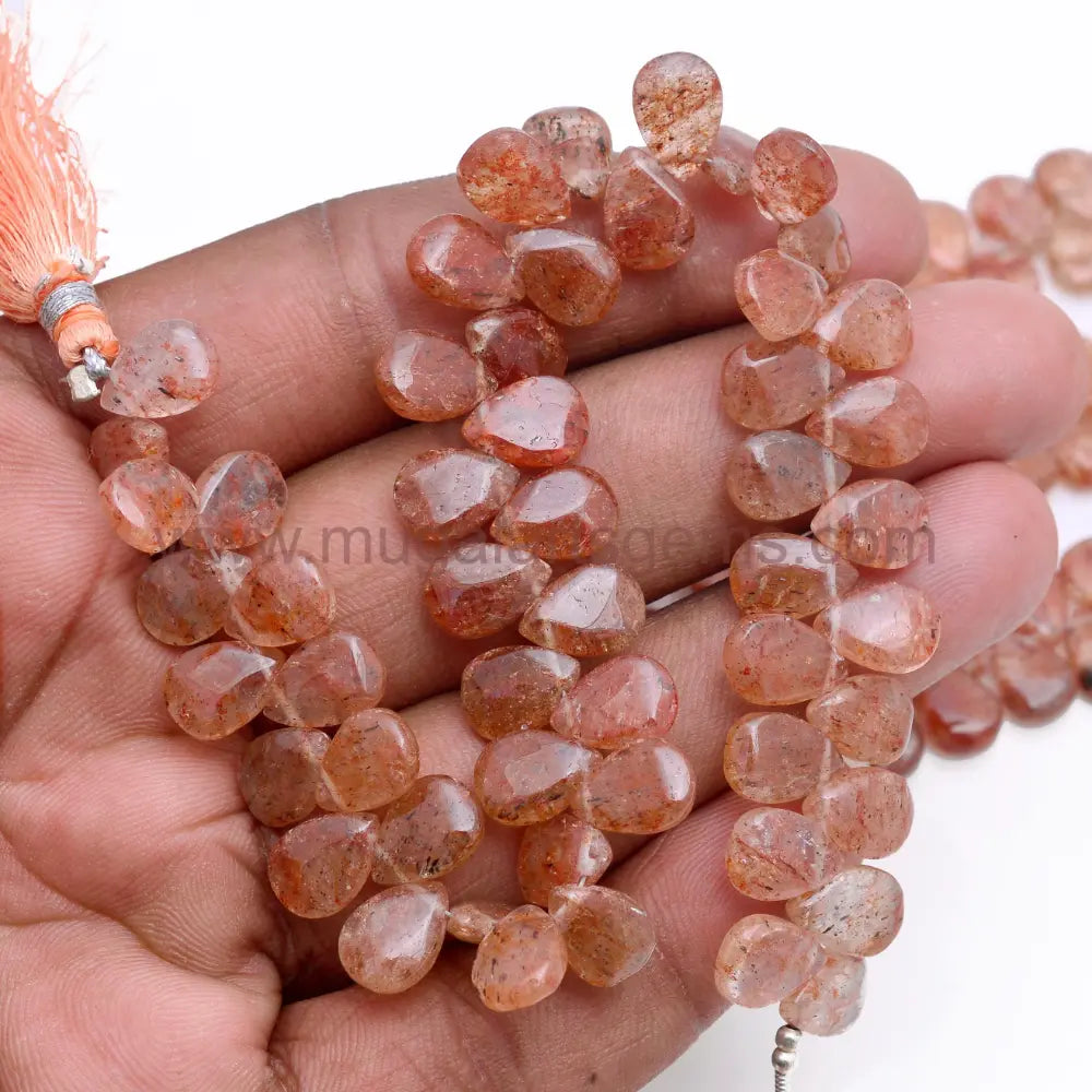 Natural Copper Quartz Beads From Brazil 7x10 mm Approx. 108 Ct Approx. 8 inch Pear Shape Copper Color Smooth Beads.