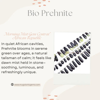 Natural Bio Prehnite Beads From Central African Republic 8x14 to 10x24 MM Approx. 145 Ct Approx. 8 inch Pear Shape Bio Color Smooth Beads.