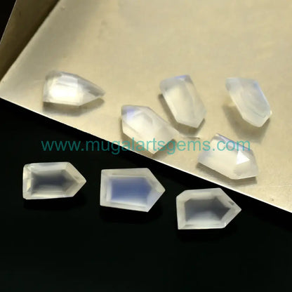 High-Quality Natural Rainbow Moonstone Gemstones | Geometric Shape | 8 Pcs | 4.5X8 MM | 10 Ct Approx.